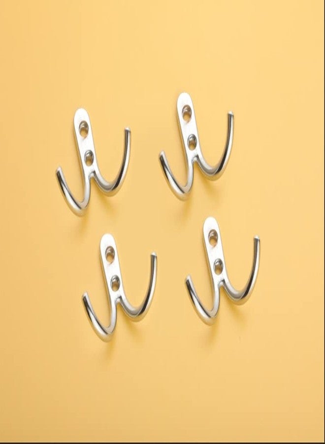 iSTAR Stainless Steel Unbreakable J Type Two Hook Bathroom Hooks Cloth Hanger Wall Hook Door Robe Hooks for Hanging Keys,Clothes (Pack of 4) - Image 5